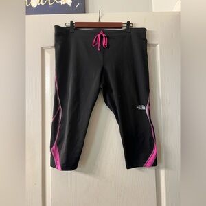 The North Face Black Leggings with Pink Trim